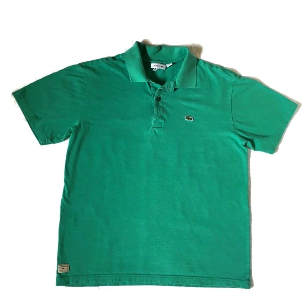 LACOSTE Boys Green Polo Shirt Size 16